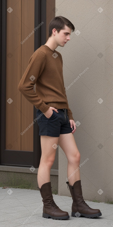 Slovenian young adult male with  brown hair