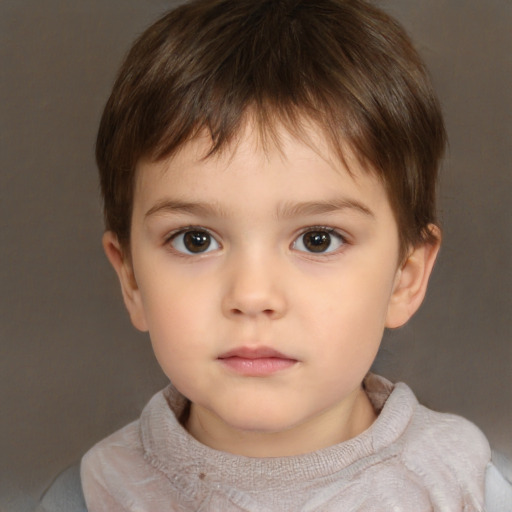 Neutral white child male with short  brown hair and brown eyes