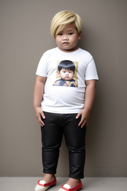 Indonesian child boy with  blonde hair