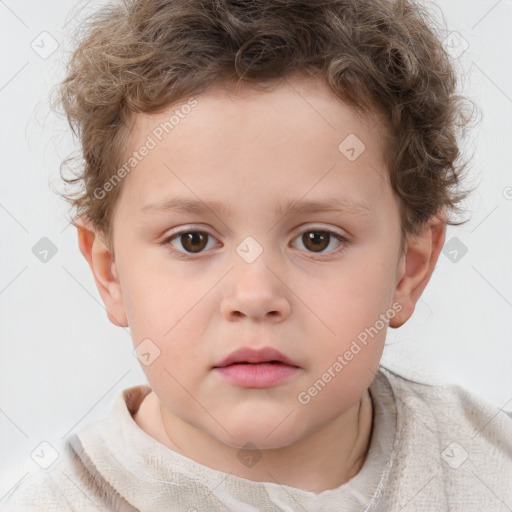 Neutral white child male with short  brown hair and brown eyes