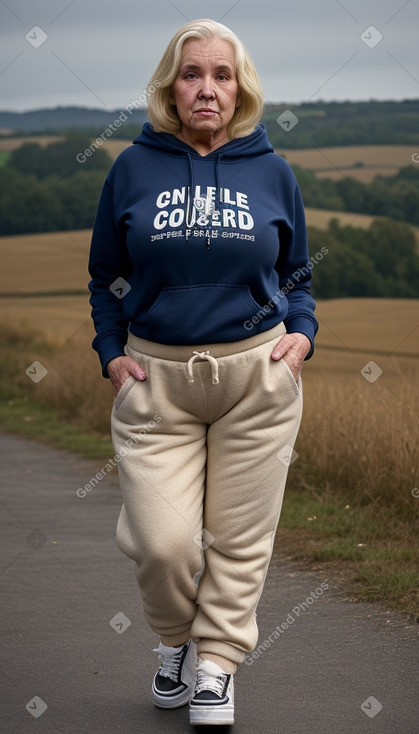 Caucasian elderly female with  blonde hair