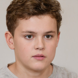 Neutral white child male with short  brown hair and brown eyes