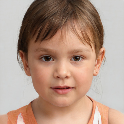 Neutral white child male with medium  brown hair and brown eyes