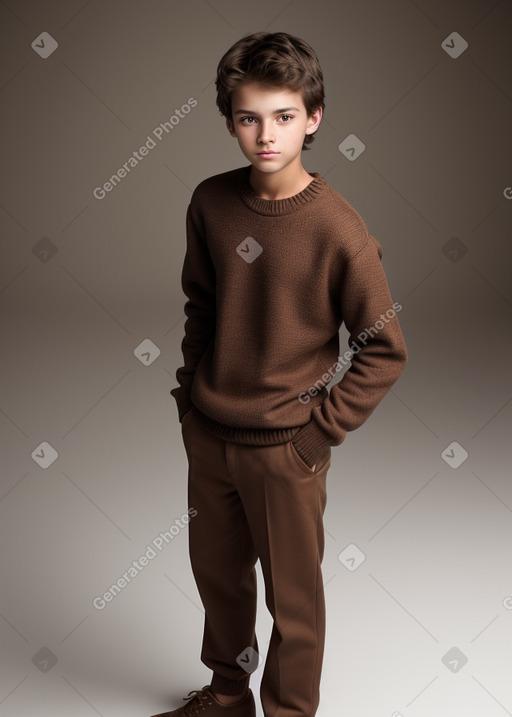 Teenager boy with  brown hair