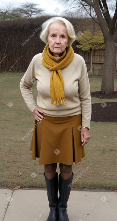 Kenyan elderly female with  blonde hair