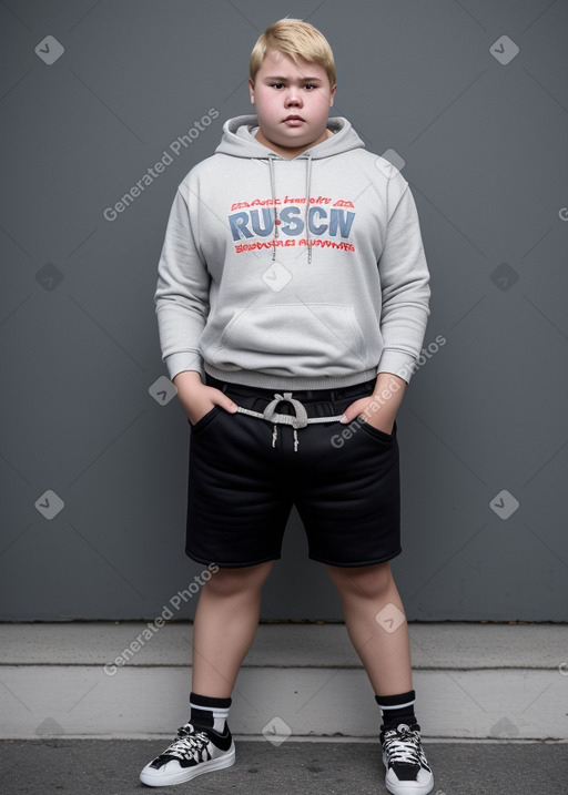 Russian teenager boy with  blonde hair