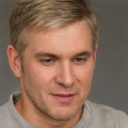 Neutral white adult male with short  brown hair and brown eyes