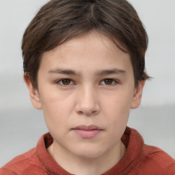 Neutral white young-adult female with short  brown hair and brown eyes