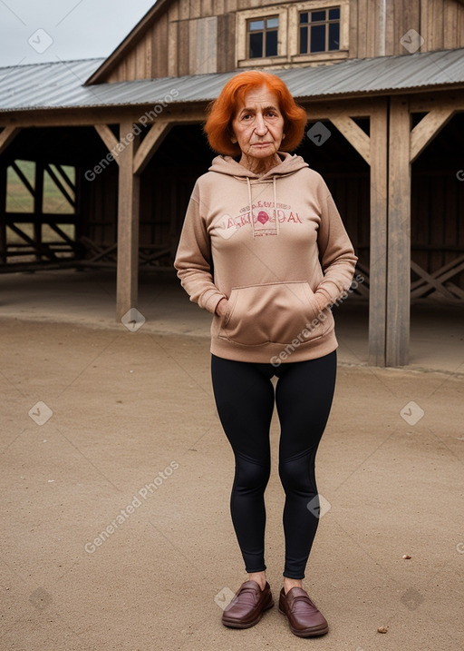 Azerbaijani elderly female with  ginger hair