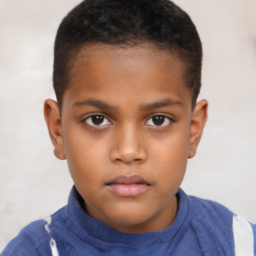 Neutral black child male with short  brown hair and brown eyes