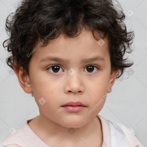 Neutral white child male with short  brown hair and brown eyes