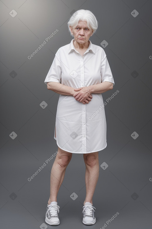 Latvian elderly female with  white hair