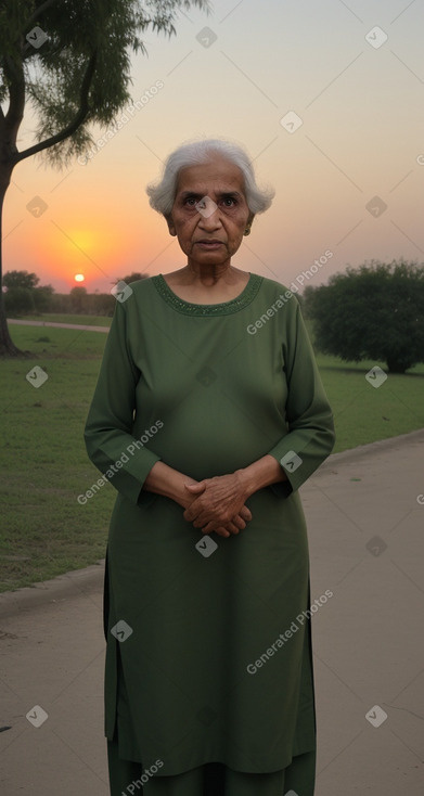 Pakistani elderly female with  brown hair