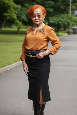 Indonesian elderly female with  ginger hair