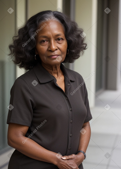 Elderly female with  black hair