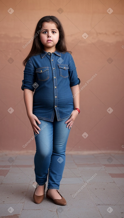 Moroccan child girl with  brown hair