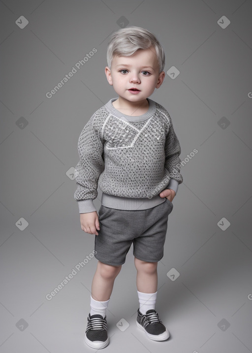 Ukrainian infant boy with  gray hair