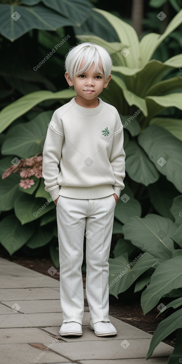 Indonesian child boy with  white hair