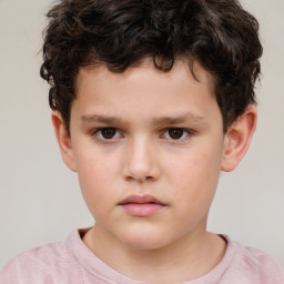 Neutral white child male with short  brown hair and brown eyes