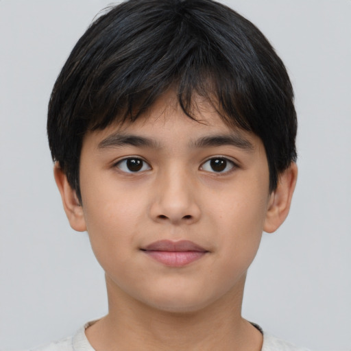Neutral asian young-adult male with short  brown hair and brown eyes