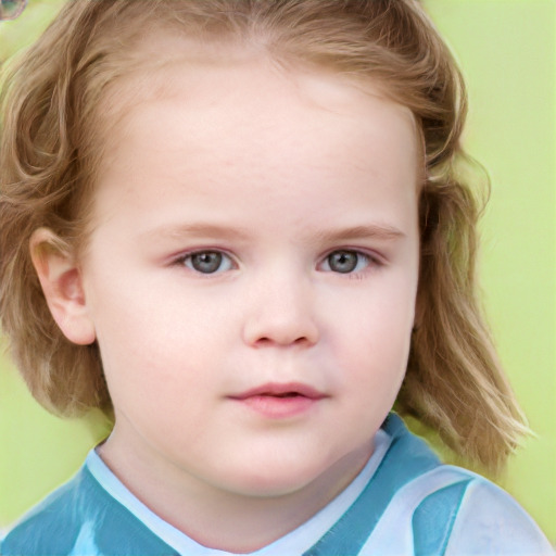 Neutral white child female with short  brown hair and brown eyes