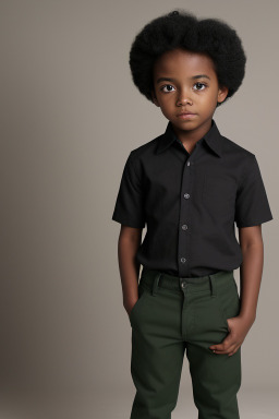 African american child boy with  black hair