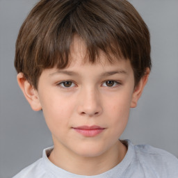 Neutral white child male with short  brown hair and brown eyes