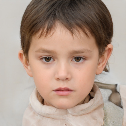 Neutral white child male with short  brown hair and brown eyes