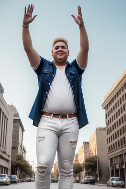 Chilean young adult male with  blonde hair