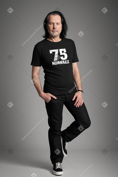 Norwegian 45 years male with  black hair