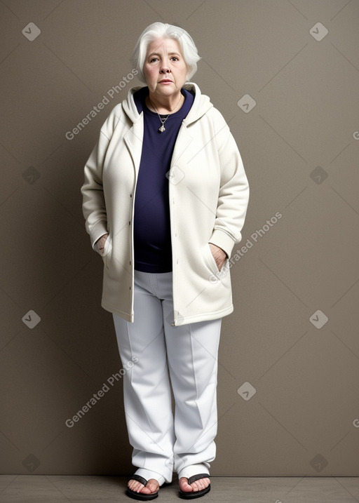 American elderly female with  white hair