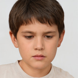 Neutral white child male with short  brown hair and brown eyes