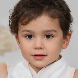 Neutral white child male with short  brown hair and brown eyes