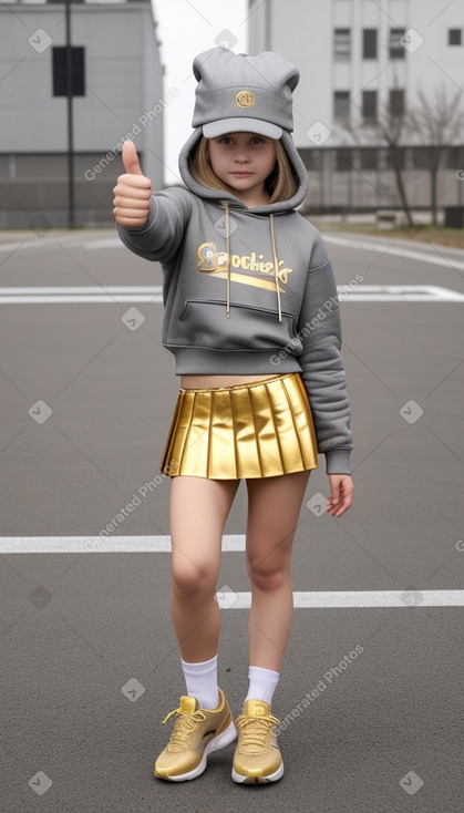 Belarusian child girl with  gray hair