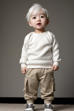 South korean infant boy with  white hair