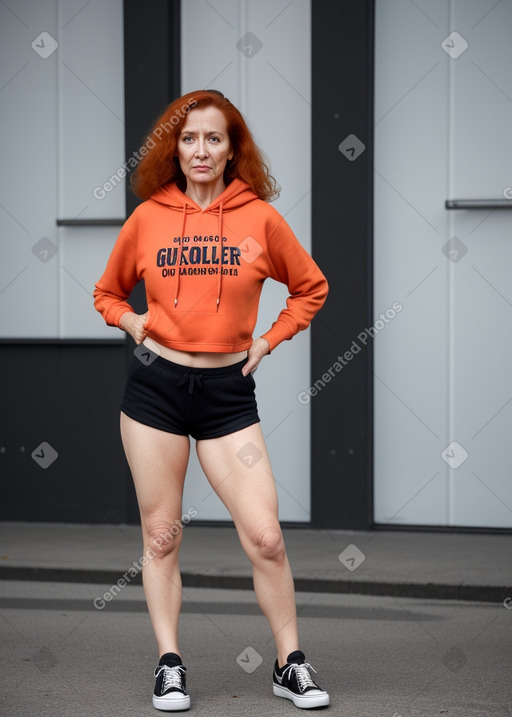 Romanian 45 years female with  ginger hair