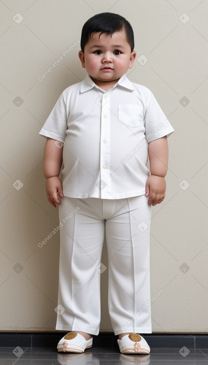 Uzbek infant boy with  white hair