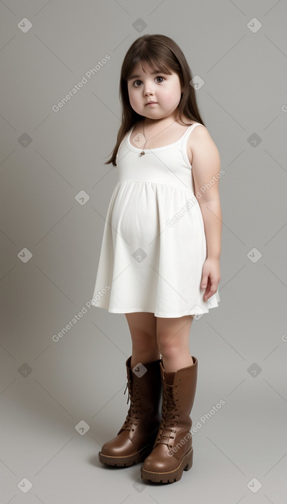 Chilean child girl with  brown hair