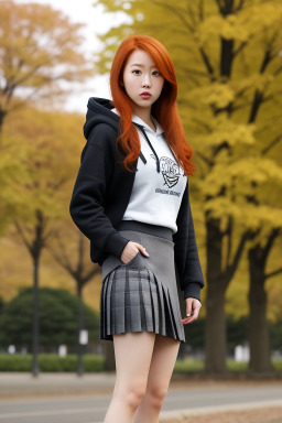 Korean adult female with  ginger hair