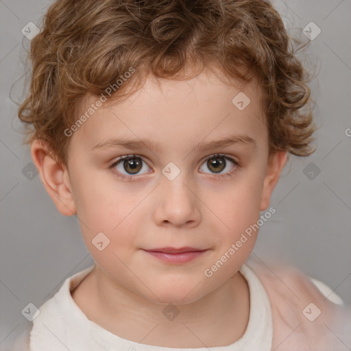 Neutral white child male with short  brown hair and brown eyes