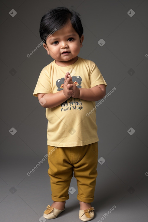 Nepalese infant boy with  gray hair