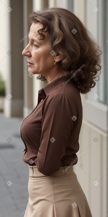 Swedish middle-aged female with  brown hair