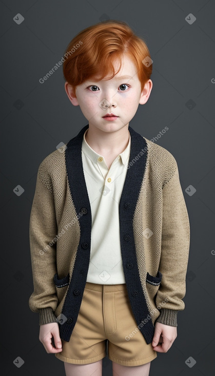 Korean child boy with  ginger hair