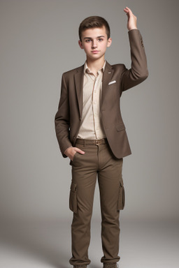 Albanian teenager boy with  brown hair