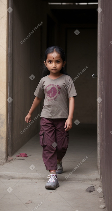 Nepalese child girl with  gray hair