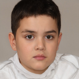 Neutral white child male with short  brown hair and brown eyes