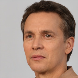 Neutral white adult male with short  brown hair and brown eyes