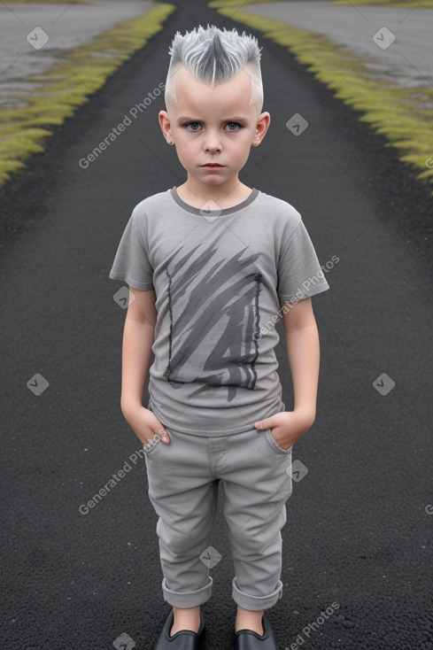 Icelandic child boy with  gray hair