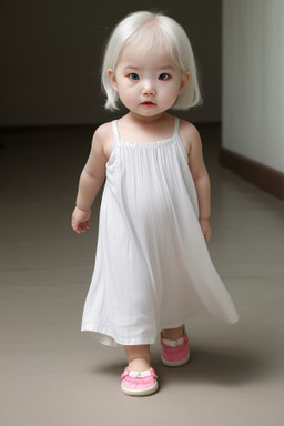 South korean infant girl with  white hair