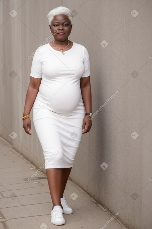 Togolese middle-aged female with  white hair